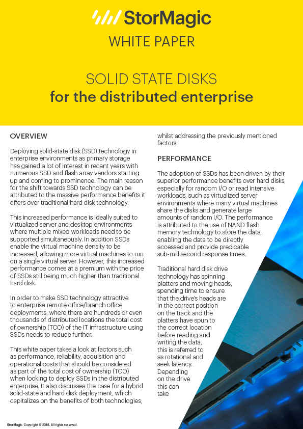 Solid state disks for the distributed enterprise white paper