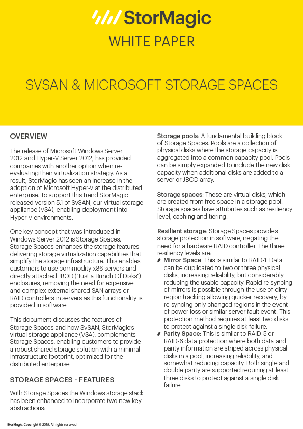 SvSAN & Microsoft Storage Spaces white paper