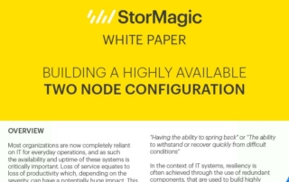 High Availability: Building a Highly Available Two Node Configuration