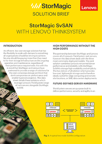 SvSAN with Lenovo ThinkSystem