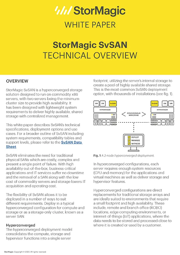 StorMagic SvSAN 6.2 Technical Overview