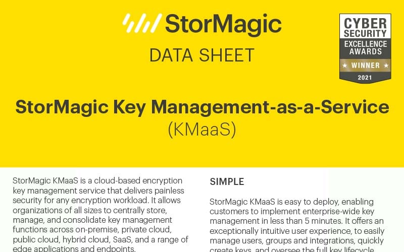 StorMagic KMaaS Data Sheet