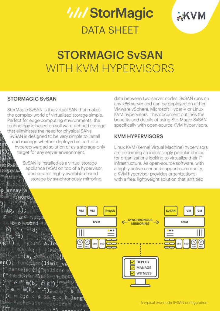 SvSAN & KVM Hypervisor Data Sheet