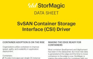 SvSAN Container Storage Interface Driver Data Sheet