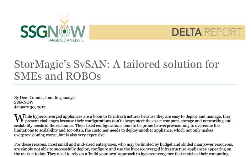 StorMagic SvSAN - A tailored solution of SMEs and ROBOs