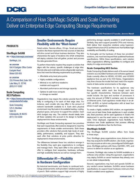 Scale Computing HC3 vs SvSAN - Enterprise Edge Computing