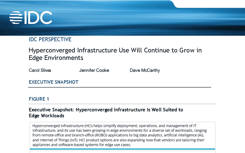 Hyperconverged Infrastructure at the Edge - IDC report