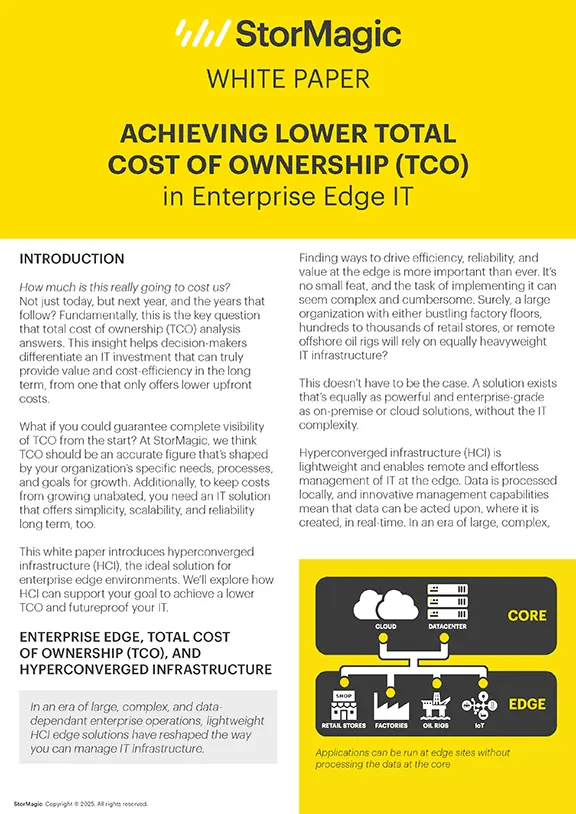 Achieving Lower Total Cost of Ownership (TCO) in Enterprise Edge IT Achieving Lower Total Cost of Ownership (TCO) in Enterprise Edge IT