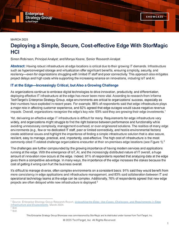 ESG Showcase Deploying a Simple, Secure, Cost-effective Edge ESG Showcase Deploying a Simple, Secure, Cost-effective Edge