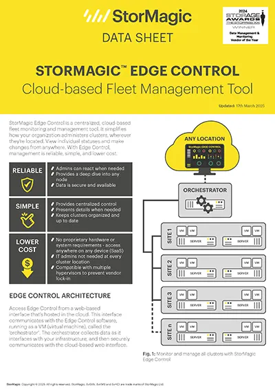 StorMagic Edge Control Data Sheet