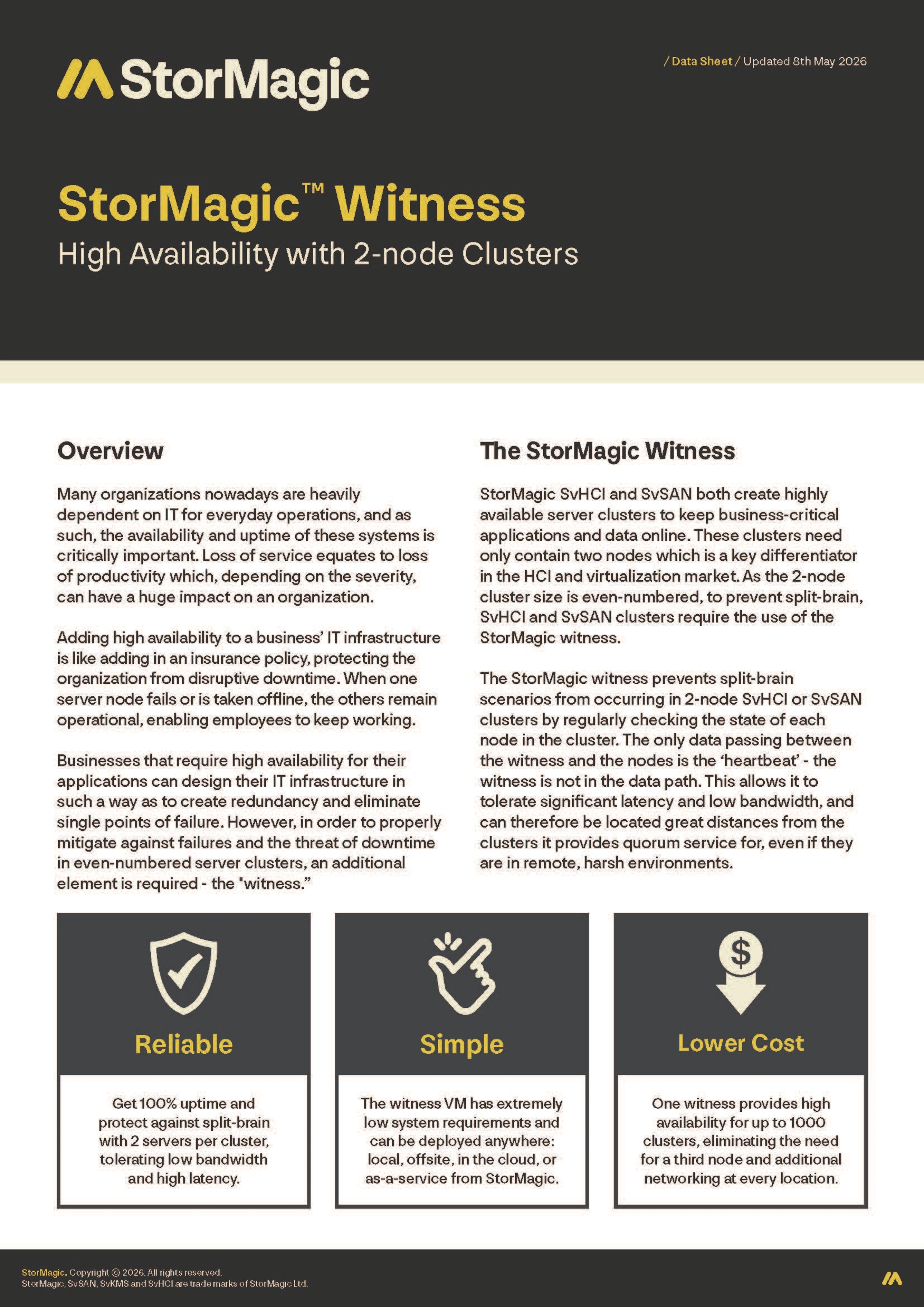 StorMagic Witness Data Sheet